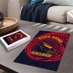 Personalized Adelaide Crows Polynesian Puzzle Tribal Chest and Sleeve Tattoo Heritage Warrior