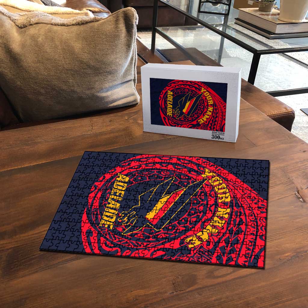 Personalized Adelaide Crows Polynesian Puzzle Tribal Chest and Sleeve Tattoo Heritage Warrior