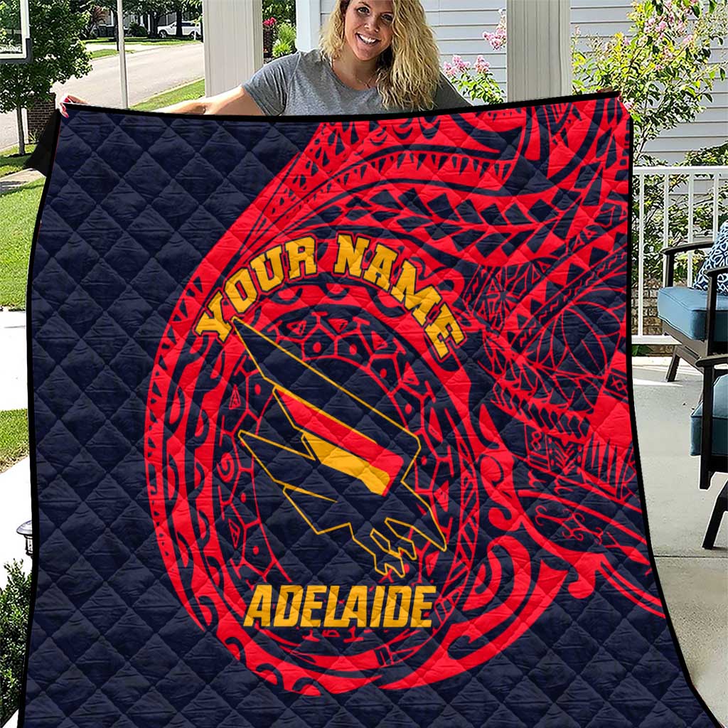 Personalized Adelaide Crows Polynesian Quilt Tribal Chest and Sleeve Tattoo Heritage Warrior