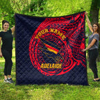 Personalized Adelaide Crows Polynesian Quilt Tribal Chest and Sleeve Tattoo Heritage Warrior