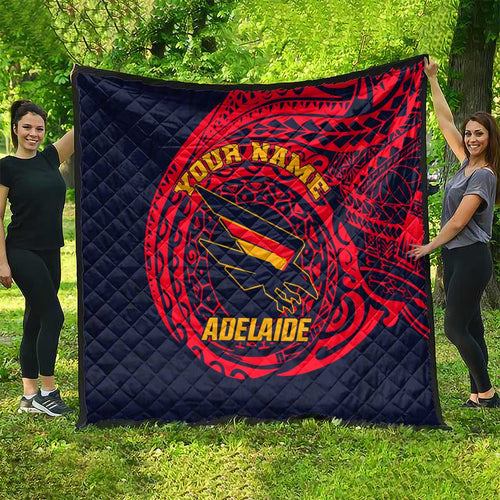 Personalized Adelaide Crows Polynesian Quilt Tribal Chest and Sleeve Tattoo Heritage Warrior