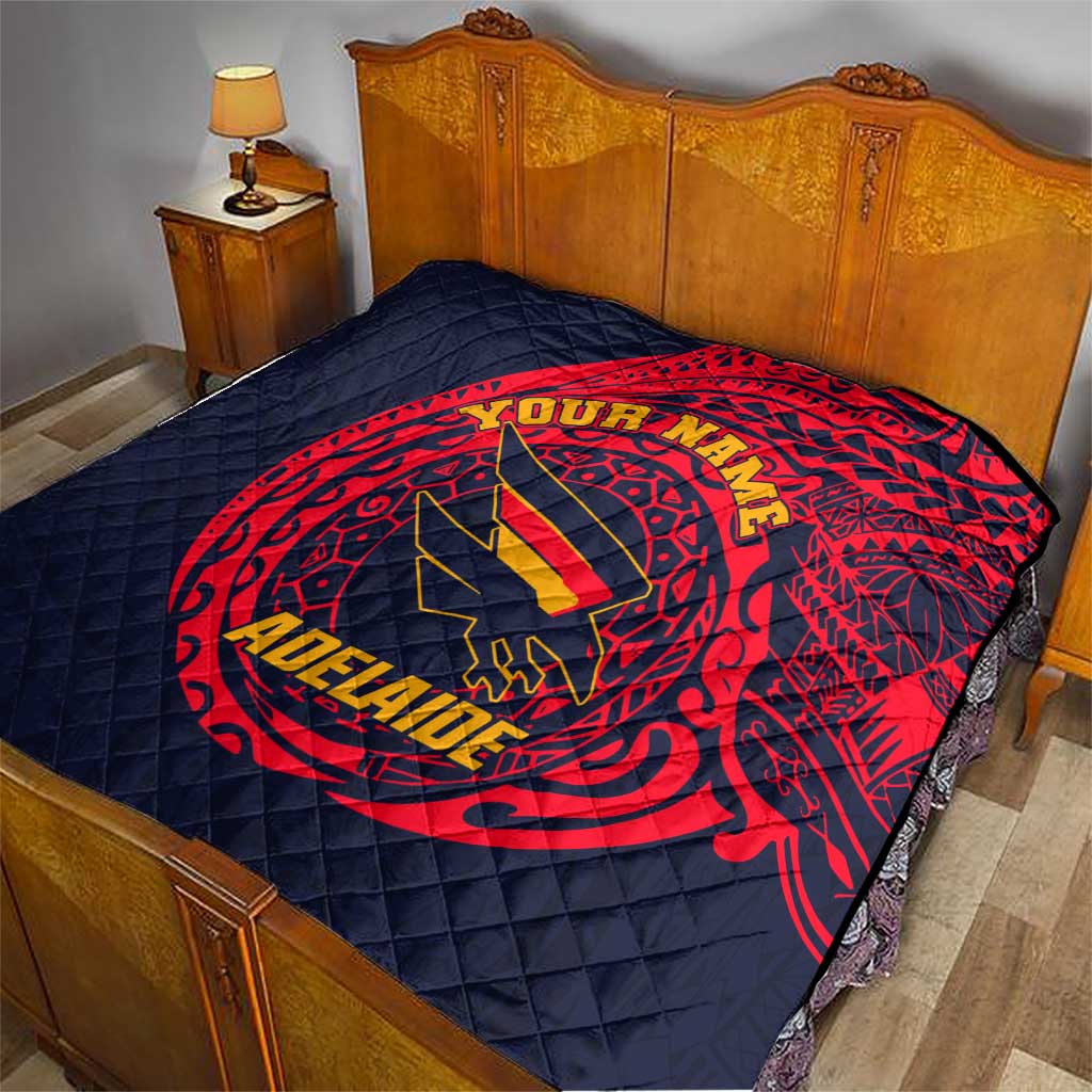 Personalized Adelaide Crows Polynesian Quilt Tribal Chest and Sleeve Tattoo Heritage Warrior