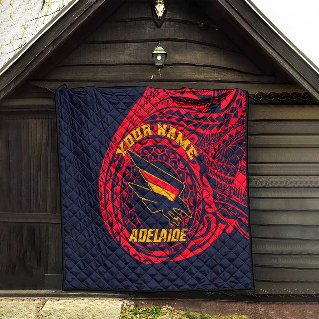 Personalized Adelaide Crows Polynesian Quilt Tribal Chest and Sleeve Tattoo Heritage Warrior