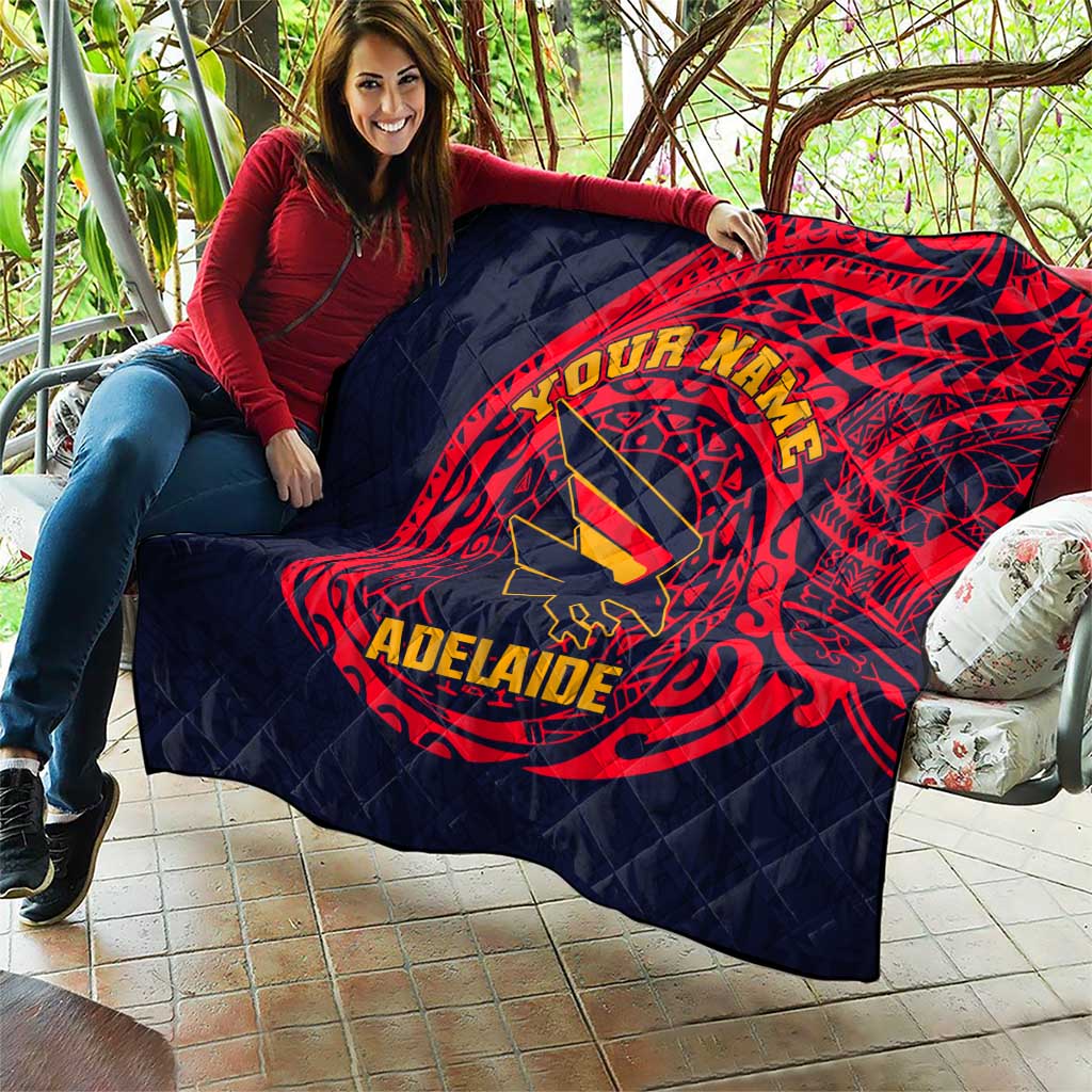 Personalized Adelaide Crows Polynesian Quilt Tribal Chest and Sleeve Tattoo Heritage Warrior