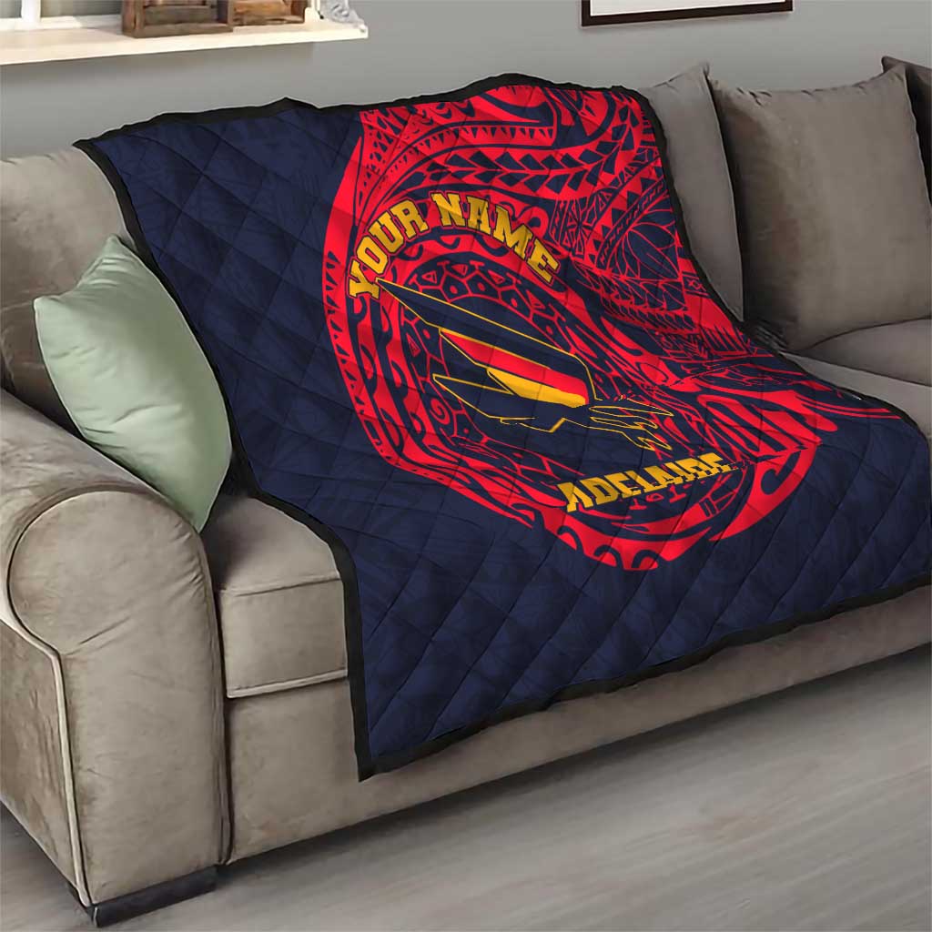 Personalized Adelaide Crows Polynesian Quilt Tribal Chest and Sleeve Tattoo Heritage Warrior