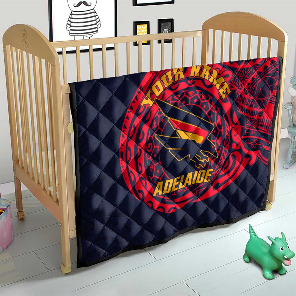 Personalized Adelaide Crows Polynesian Quilt Tribal Chest and Sleeve Tattoo Heritage Warrior