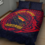 Personalized Adelaide Crows Polynesian Quilt Bed Set Tribal Chest and Sleeve Tattoo Heritage Warrior