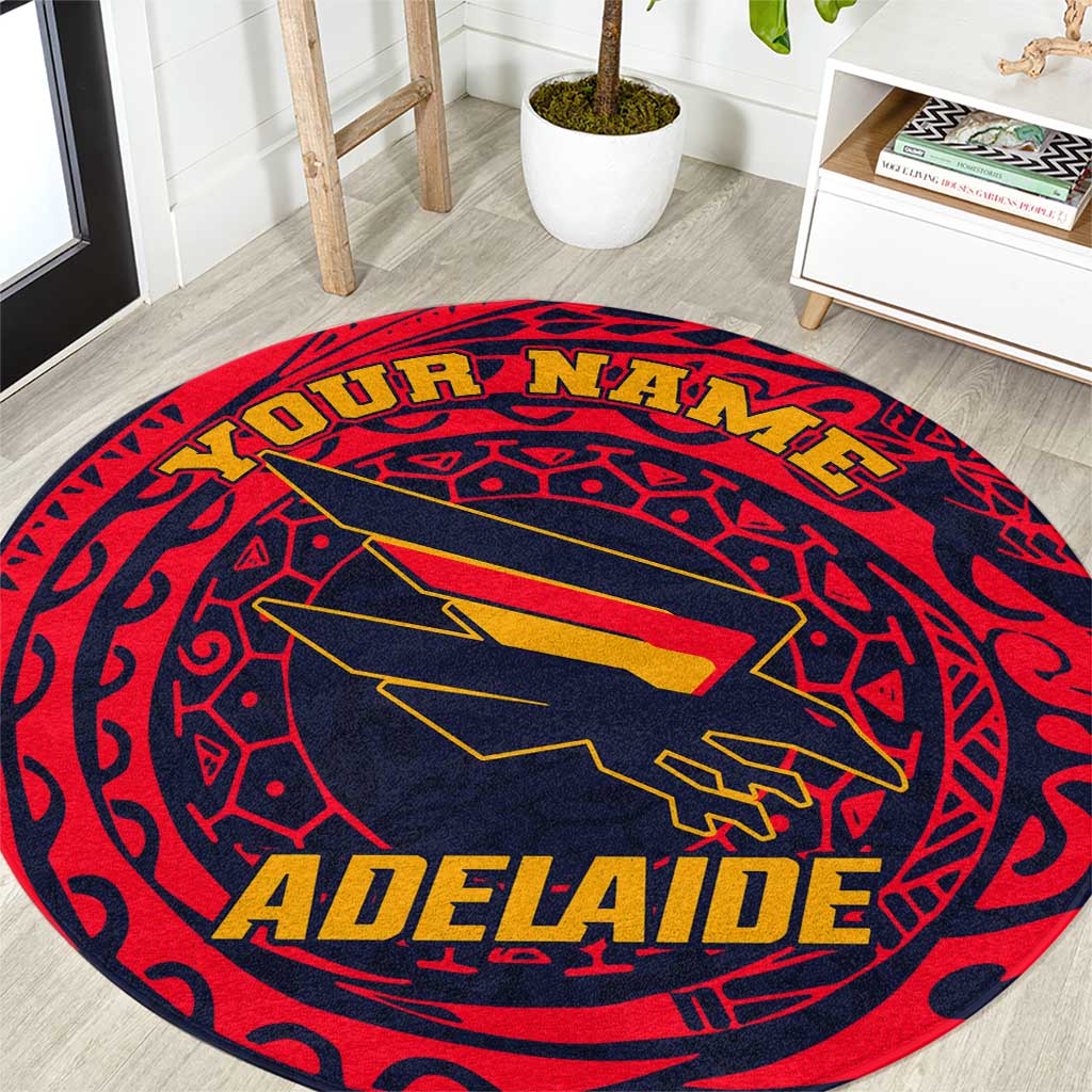 Personalized Adelaide Crows Polynesian Round Carpet Tribal Chest and Sleeve Tattoo Heritage Warrior