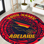 Personalized Adelaide Crows Polynesian Round Carpet Tribal Chest and Sleeve Tattoo Heritage Warrior