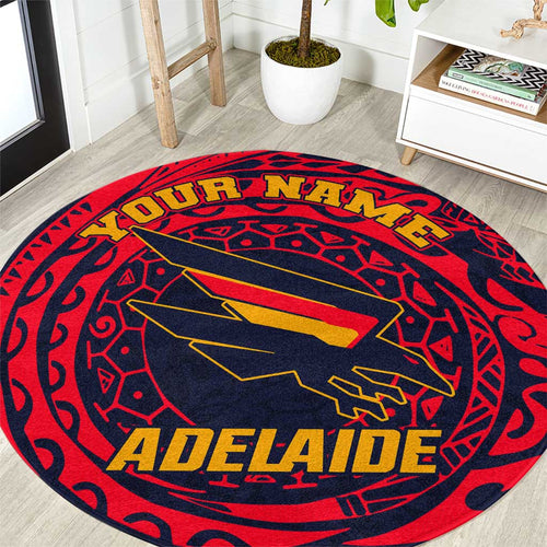 Personalized Adelaide Crows Polynesian Round Carpet Tribal Chest and Sleeve Tattoo Heritage Warrior