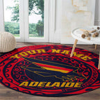 Personalized Adelaide Crows Polynesian Round Carpet Tribal Chest and Sleeve Tattoo Heritage Warrior
