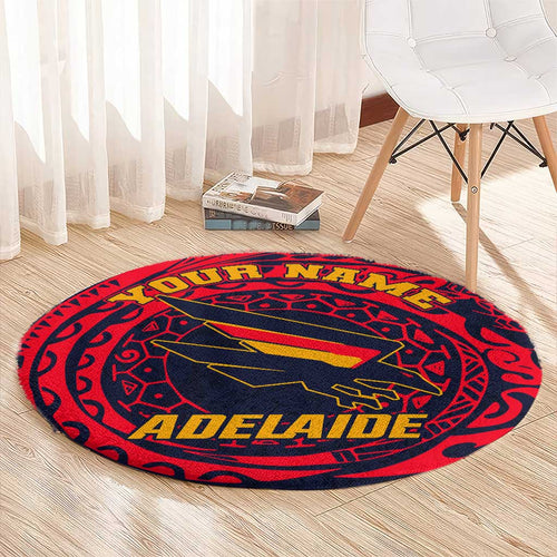 Personalized Adelaide Crows Polynesian Round Carpet Tribal Chest and Sleeve Tattoo Heritage Warrior