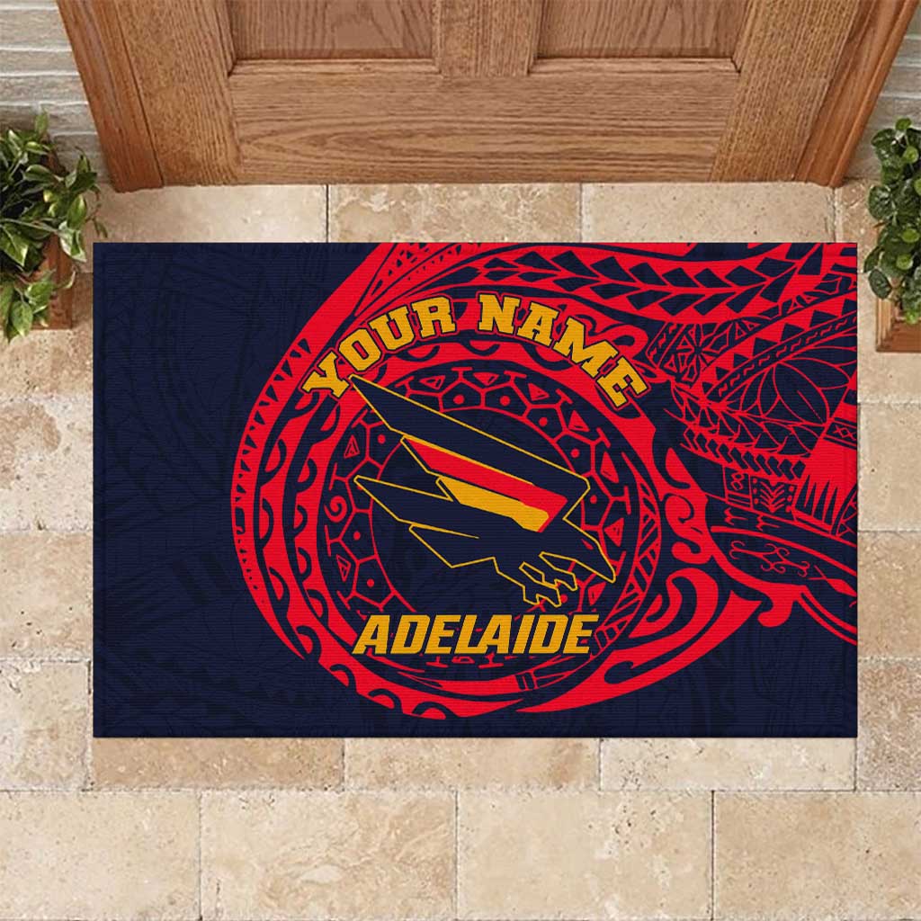 Personalized Adelaide Crows Polynesian Rubber Doormat Tribal Chest and Sleeve Tattoo Heritage Warrior