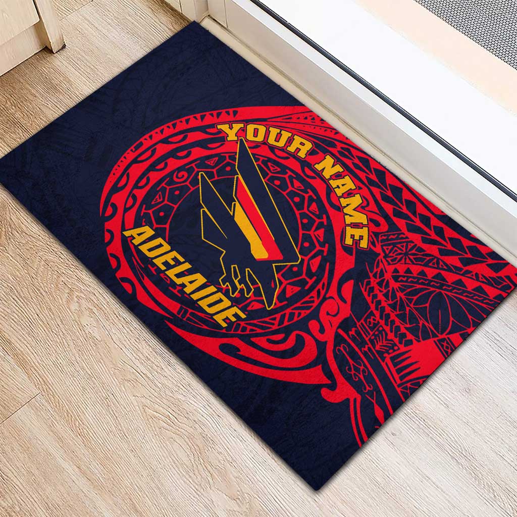 Personalized Adelaide Crows Polynesian Rubber Doormat Tribal Chest and Sleeve Tattoo Heritage Warrior