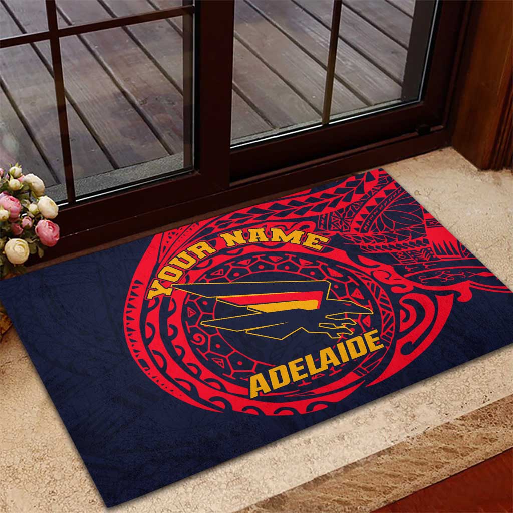 Personalized Adelaide Crows Polynesian Rubber Doormat Tribal Chest and Sleeve Tattoo Heritage Warrior