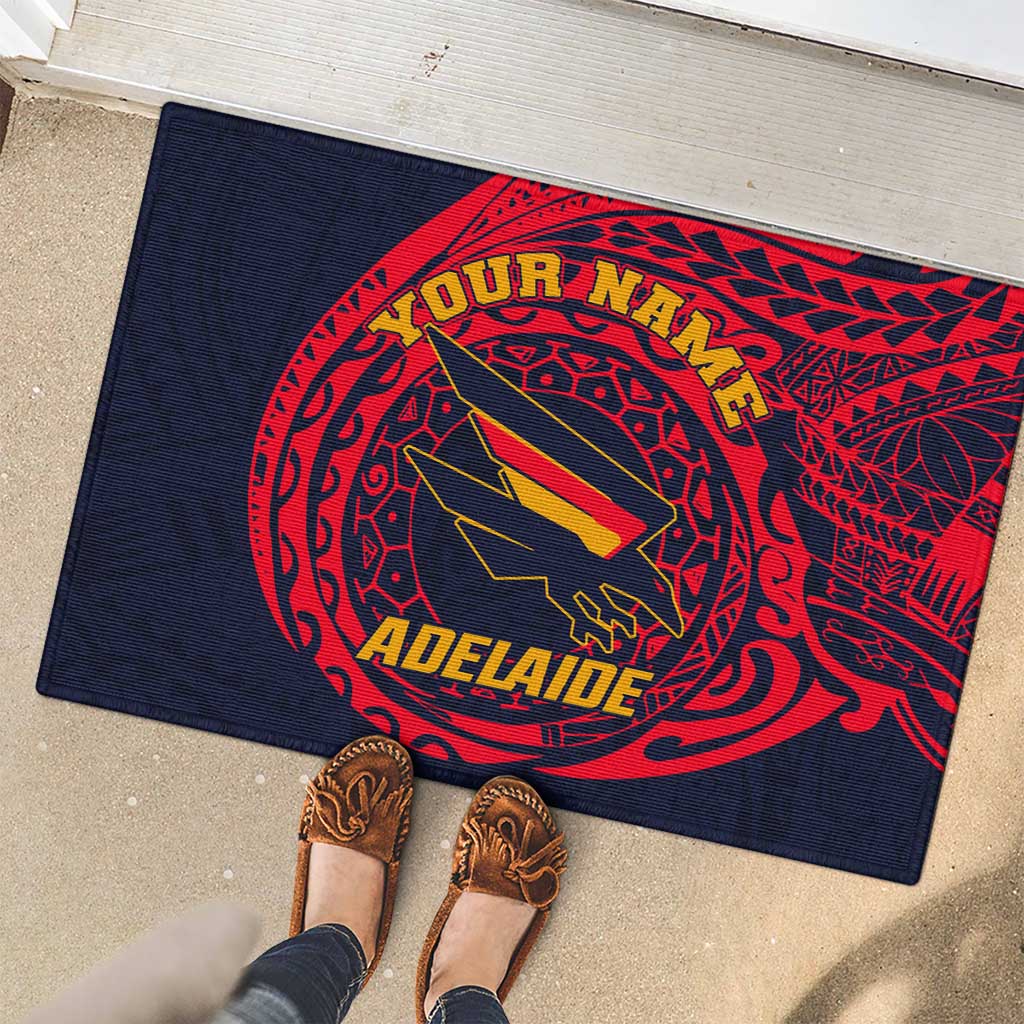 Personalized Adelaide Crows Polynesian Rubber Doormat Tribal Chest and Sleeve Tattoo Heritage Warrior