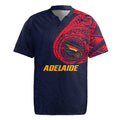Personalized Adelaide Crows Polynesian Rugby Jersey Tribal Chest and Sleeve Tattoo Heritage Warrior