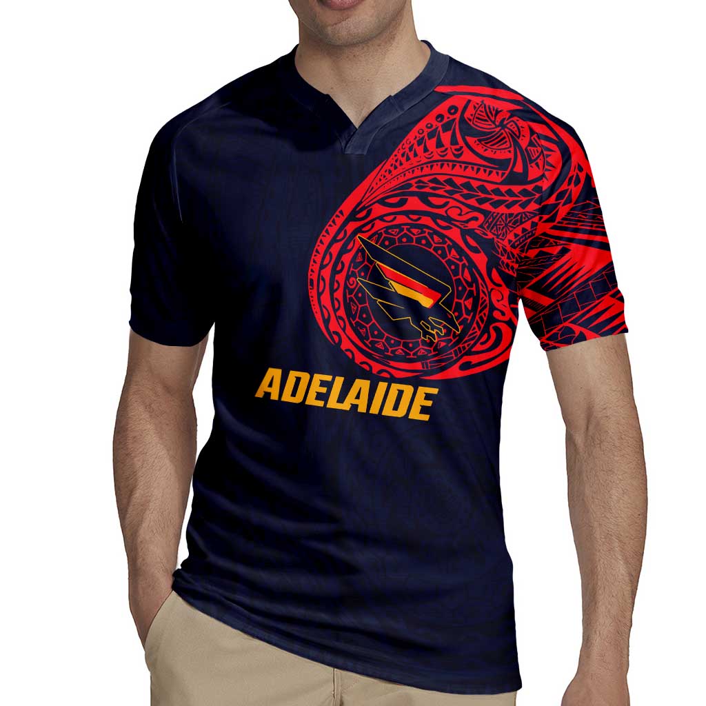 Personalized Adelaide Crows Polynesian Rugby Jersey Tribal Chest and Sleeve Tattoo Heritage Warrior