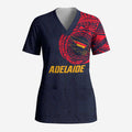Personalized Adelaide Crows Polynesian Scrub Top Tribal Chest and Sleeve Tattoo Heritage Warrior