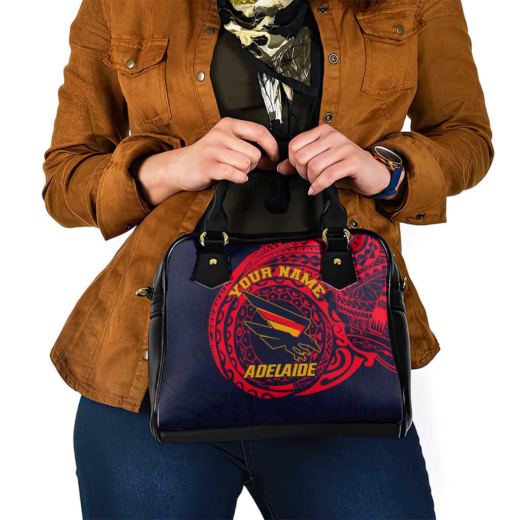 Personalized Adelaide Crows Polynesian Shoulder Handbag Tribal Chest and Sleeve Tattoo Heritage Warrior