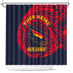 Personalized Adelaide Crows Polynesian Shower Curtain Tribal Chest and Sleeve Tattoo Heritage Warrior