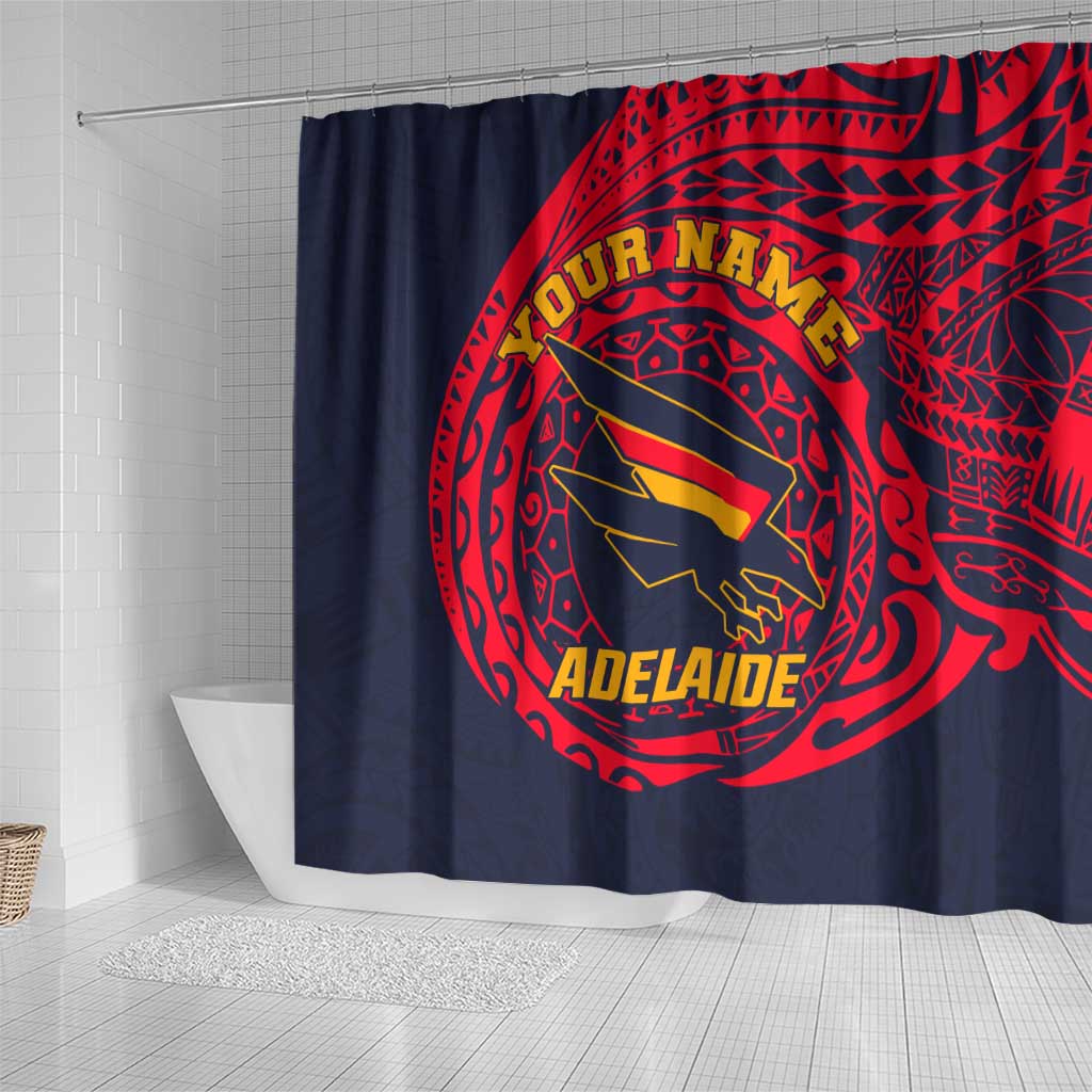 Personalized Adelaide Crows Polynesian Shower Curtain Tribal Chest and Sleeve Tattoo Heritage Warrior