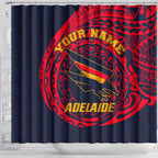 Personalized Adelaide Crows Polynesian Shower Curtain Tribal Chest and Sleeve Tattoo Heritage Warrior