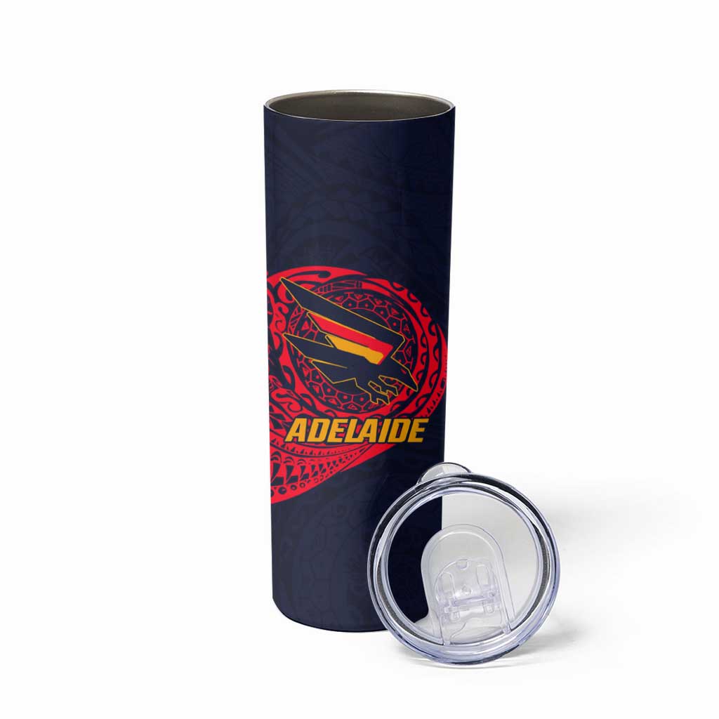 Personalized Adelaide Crows Polynesian Skinny Tumbler Tribal Chest and Sleeve Tattoo Heritage Warrior