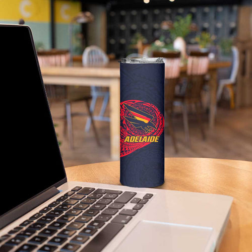 Personalized Adelaide Crows Polynesian Skinny Tumbler Tribal Chest and Sleeve Tattoo Heritage Warrior
