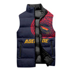 Personalized Adelaide Crows Polynesian Sleeveless Puffer Jacket Tribal Chest and Sleeve Tattoo Heritage Warrior