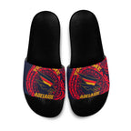 Personalized Adelaide Crows Polynesian Slide Sandals Tribal Chest and Sleeve Tattoo Heritage Warrior