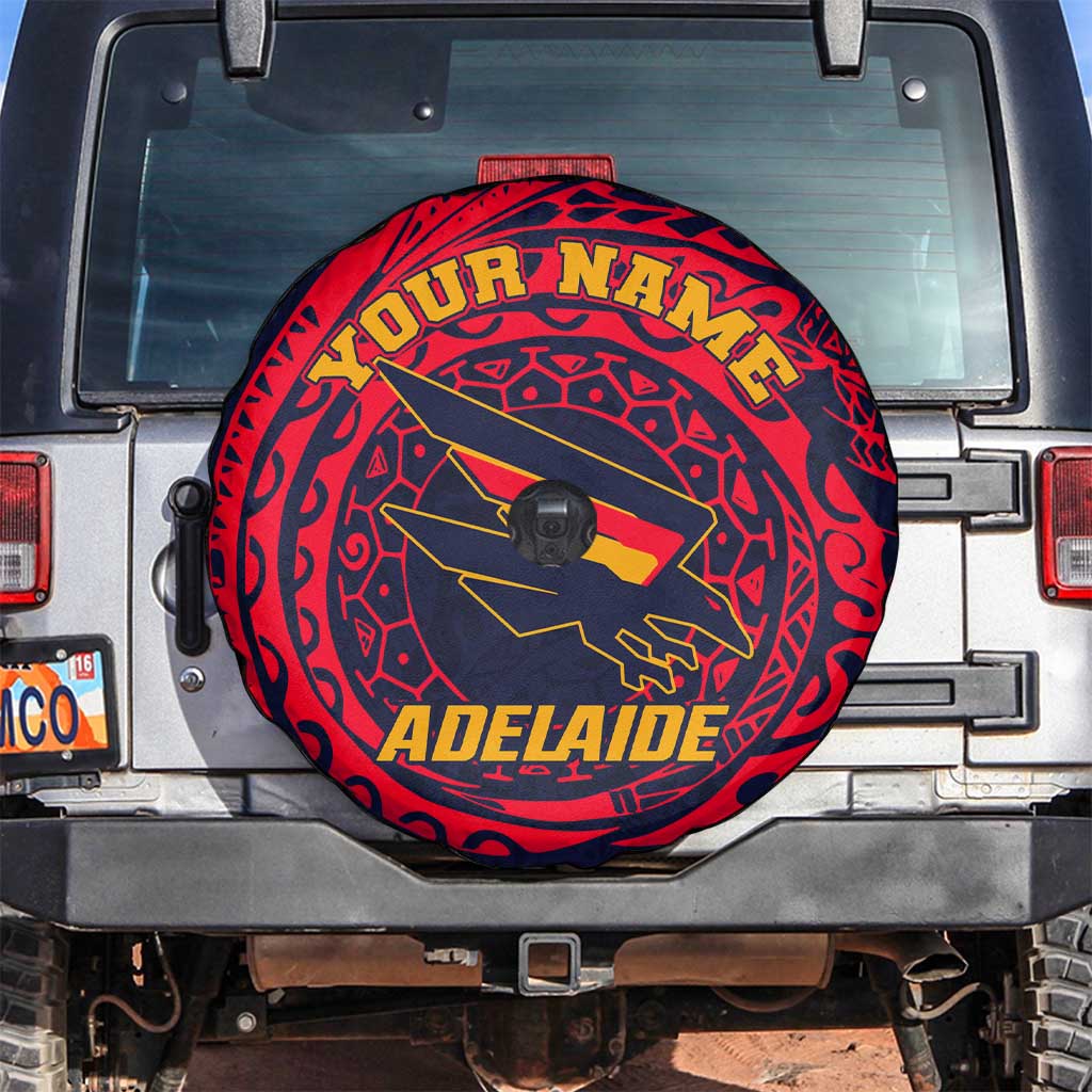 Personalized Adelaide Crows Polynesian Spare Tire Cover Tribal Chest and Sleeve Tattoo Heritage Warrior