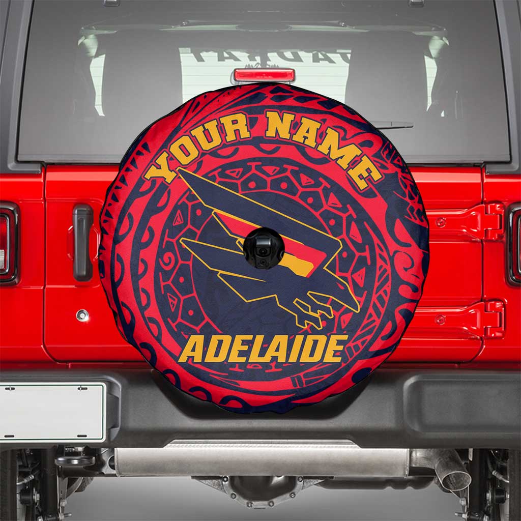 Personalized Adelaide Crows Polynesian Spare Tire Cover Tribal Chest and Sleeve Tattoo Heritage Warrior