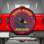 Personalized Adelaide Crows Polynesian Spare Tire Cover Tribal Chest and Sleeve Tattoo Heritage Warrior