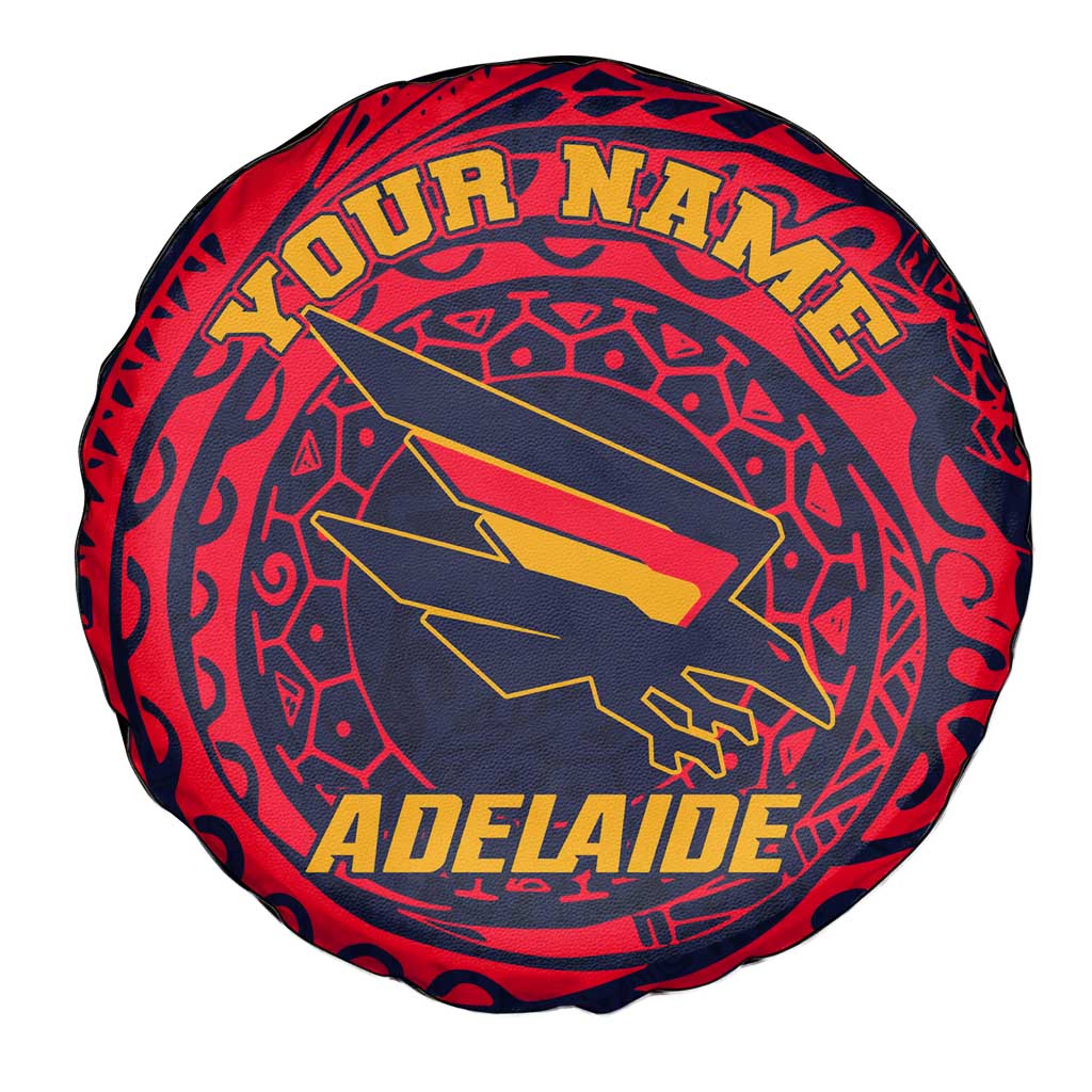 Personalized Adelaide Crows Polynesian Spare Tire Cover Tribal Chest and Sleeve Tattoo Heritage Warrior