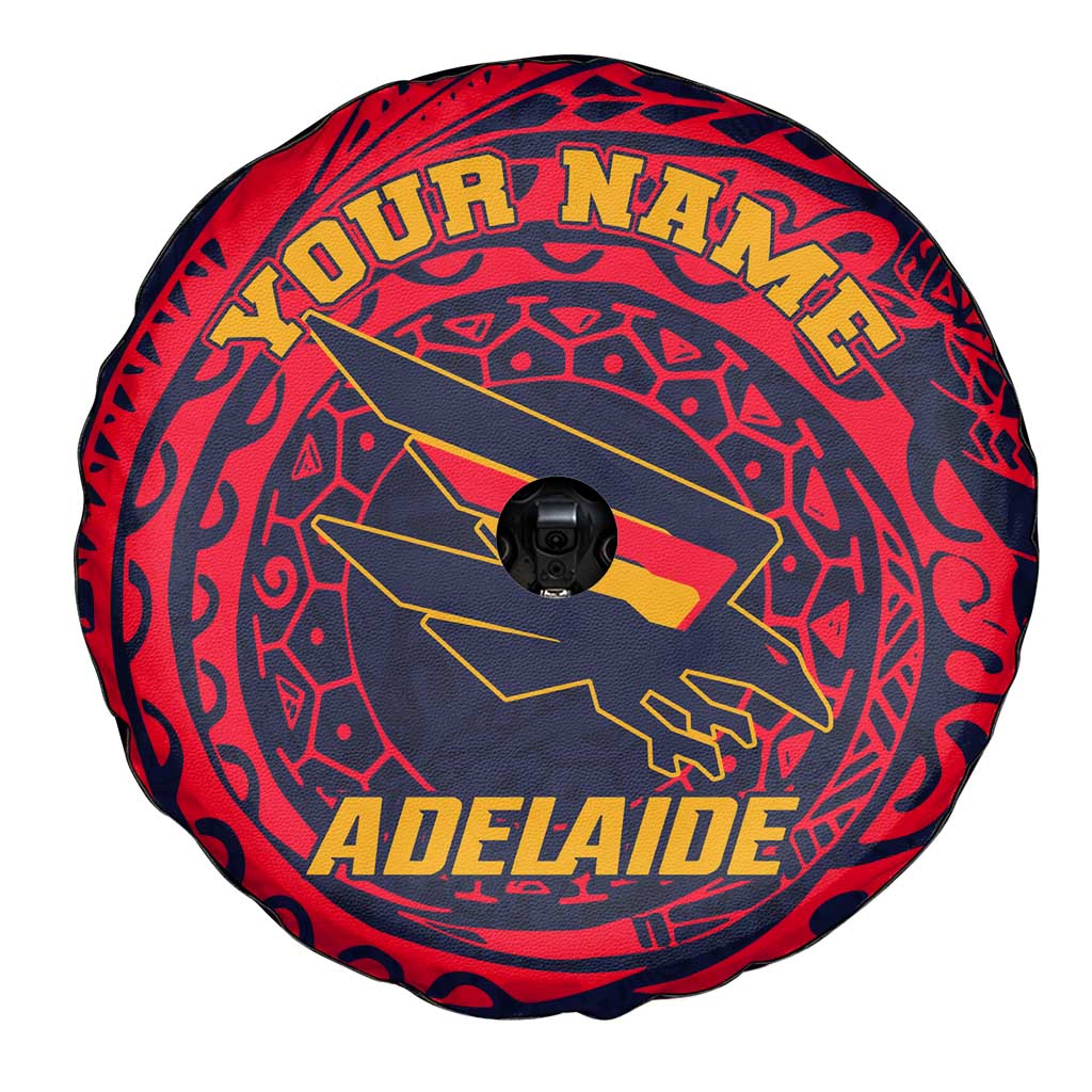 Personalized Adelaide Crows Polynesian Spare Tire Cover Tribal Chest and Sleeve Tattoo Heritage Warrior