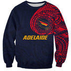 Personalized Adelaide Crows Polynesian Sweatshirt Tribal Chest and Sleeve Tattoo Heritage Warrior