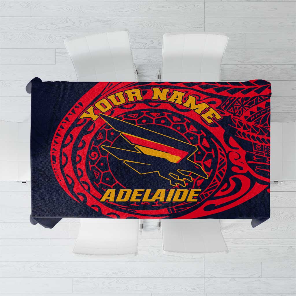 Personalized Adelaide Crows Polynesian Tablecloth Tribal Chest and Sleeve Tattoo Heritage Warrior
