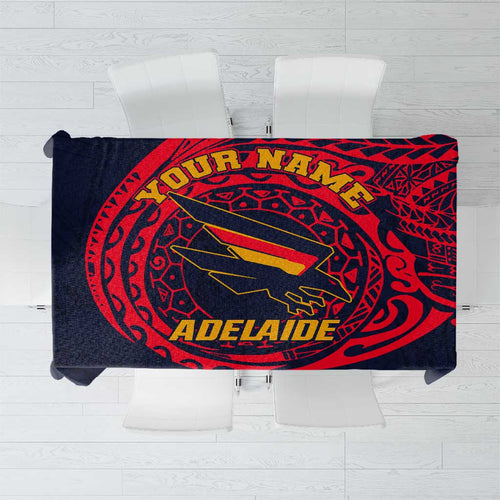 Personalized Adelaide Crows Polynesian Tablecloth Tribal Chest and Sleeve Tattoo Heritage Warrior