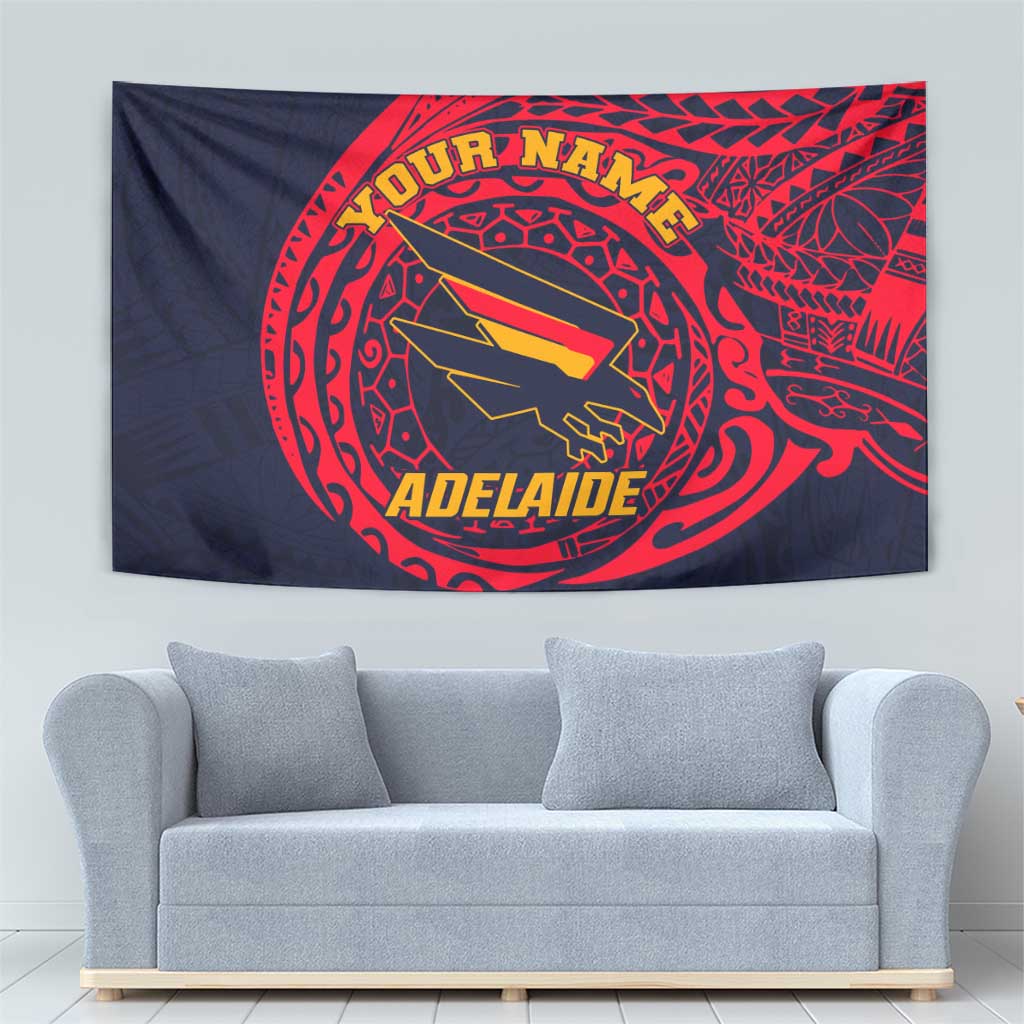 Personalized Adelaide Crows Polynesian Tapestry Tribal Chest and Sleeve Tattoo Heritage Warrior