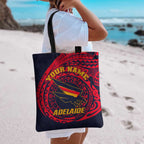 Personalized Adelaide Crows Polynesian Tote Bag Tribal Chest and Sleeve Tattoo Heritage Warrior