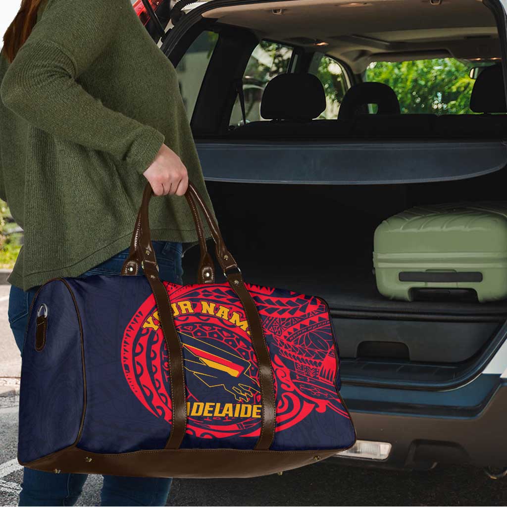 Personalized Adelaide Crows Polynesian Travel Bag Tribal Chest and Sleeve Tattoo Heritage Warrior