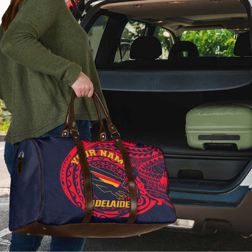Personalized Adelaide Crows Polynesian Travel Bag Tribal Chest and Sleeve Tattoo Heritage Warrior