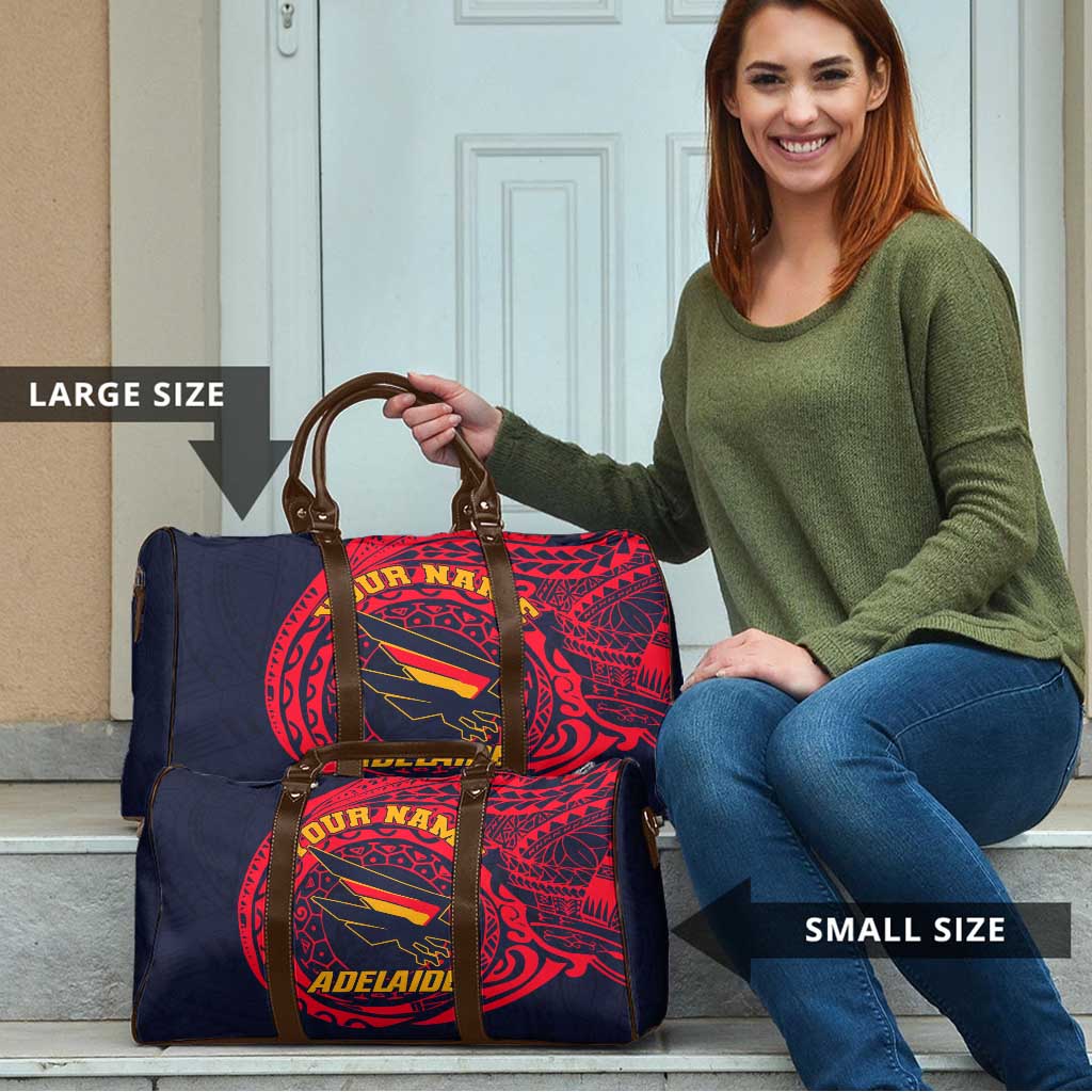 Personalized Adelaide Crows Polynesian Travel Bag Tribal Chest and Sleeve Tattoo Heritage Warrior