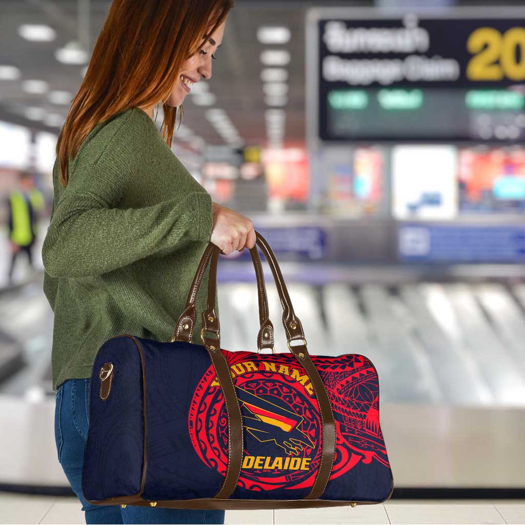 Personalized Adelaide Crows Polynesian Travel Bag Tribal Chest and Sleeve Tattoo Heritage Warrior