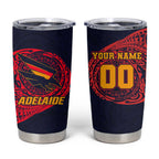 Personalized Adelaide Crows Polynesian Tumbler Cup Tribal Chest and Sleeve Tattoo Heritage Warrior