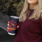 Personalized Adelaide Crows Polynesian Tumbler Cup Tribal Chest and Sleeve Tattoo Heritage Warrior