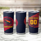 Personalized Adelaide Crows Polynesian Tumbler Cup Tribal Chest and Sleeve Tattoo Heritage Warrior