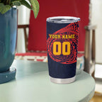 Personalized Adelaide Crows Polynesian Tumbler Cup Tribal Chest and Sleeve Tattoo Heritage Warrior