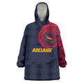 Personalized Adelaide Crows Polynesian Wearable Blanket Hoodie Tribal Chest and Sleeve Tattoo Heritage Warrior